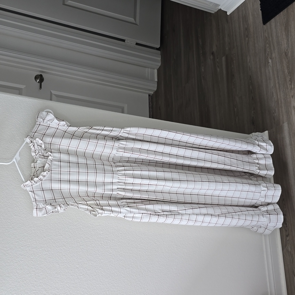 plaid midi dress size large